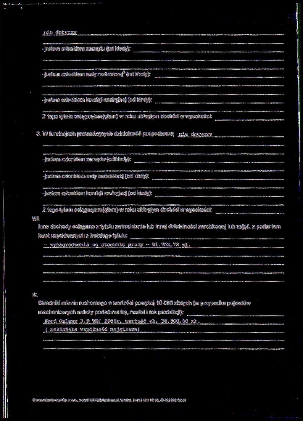 -jestem członkiem zarządu (od kiedy): -jestem członkiem rady nadzorczej (od kiedy) -jestem członkiem komisji rewizyjnej (od kiedy): 3.