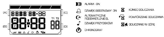 MIERZENIE MIĘDZYCZASÓW 1. Naciśnij przycisk D podczas pracy chronografu. 2.