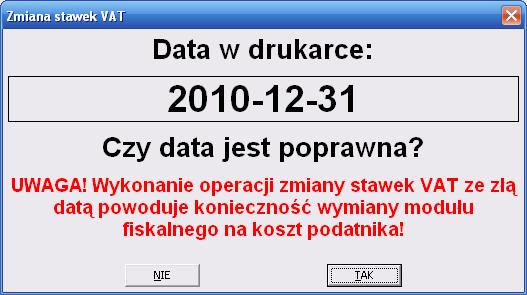 Jeżeli data jest poprawna, wybieramy