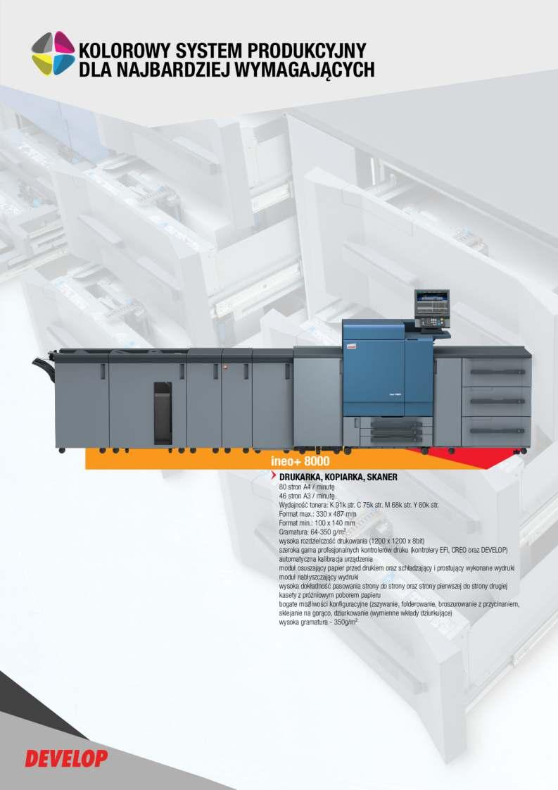 KOLOROWE SYSTEMY PRODUKCYJNE DLA NAJBARDZIEJ WYMAGAJĄCYCH DRUKARZY ineo+ 1085/1100 DRUKARKA,