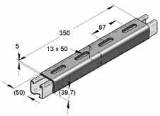 System montażowy 45 Łącznik odstopniowany 40/5 F Z Typ szyny: Profil C 45, 60 mm Materiał: stal Typ materiału: S235JR * Dane obciążenia odnoszą się do elementu a nie do połączenia.