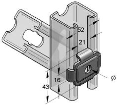 Podkładka profilowa System montażowy 45 Podkładka profilowa Typ szyny: Profil C 45, 60 mm Materiał: stal Zakres stosowania: Do łączenia szyn profilowych Typ materiału: S235JR Powierzchnia: ocynk