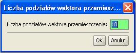 14 Układy prętów z mimośrodami na których można wprowadzić obciążenie ruchome Po zdefiniowaniu wektora przemieszczenia program wyświetla dodatkowe okienko w którym użytkownik powinien podać Liczbę