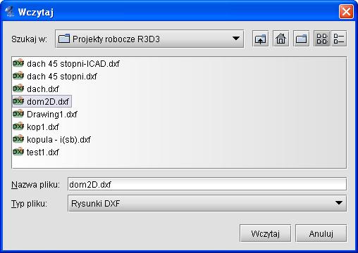 Instalowanie i uruchamianie programu 3.9.1 Import DXF Po wywołaniu funkcji Import DXF program otworzy okno w którym użytkownik powinien wskazać lokalizację pliku DXF: Rys. 2.