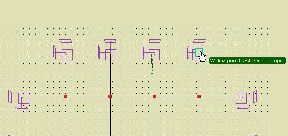 Wskazanie odpowiedniego punktu na ekranie spowoduje skopiowanie zaznaczonych obiektów projektu wyjściowego do nowego lub tego samego projektu. Rys. 3.