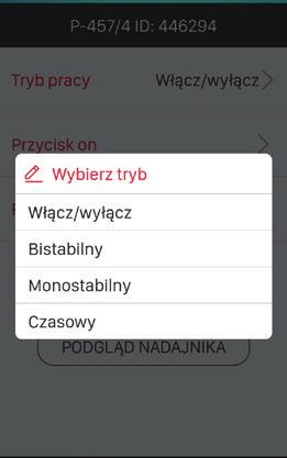 Sparować z kontrolerem nadajnik, którego przyciski chcemy zdalnie przypisać do odbiornika 3. Z poziomu nadajnika wybrać opcję Przypisz odbiornik (). 4.