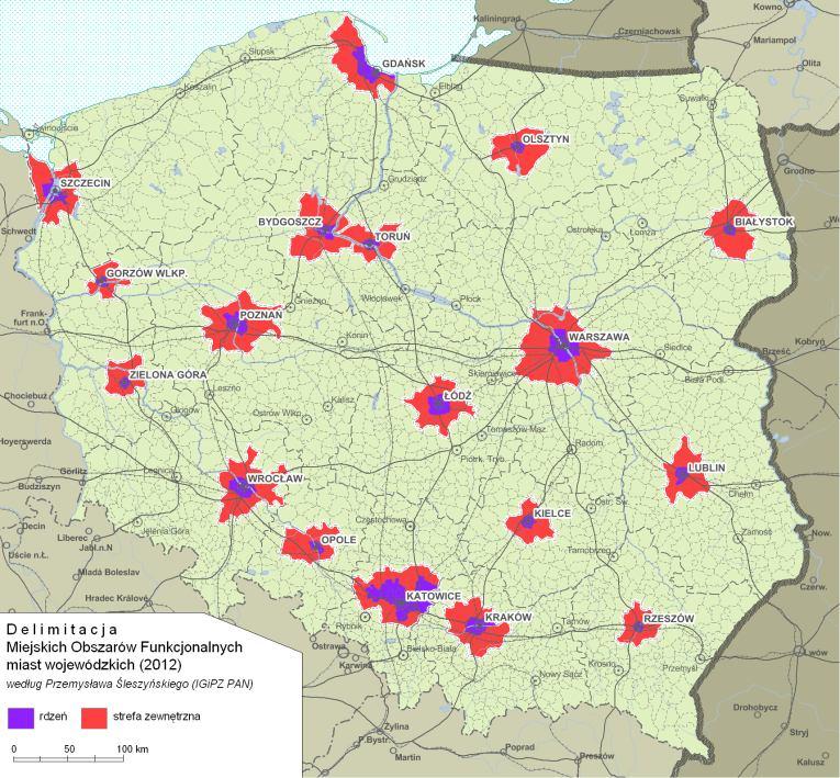 Nazwa WYNIKI 18 Miejskich Obszarów Funkcjonalnych: 18 rdzeni i 18 stref zewnętrznych (nie przesądzono statusu MOF Bydgoszczy i Torunia, pozostawiając tę kwestię w gestii samorządów) CHARAKTERYSTYKA