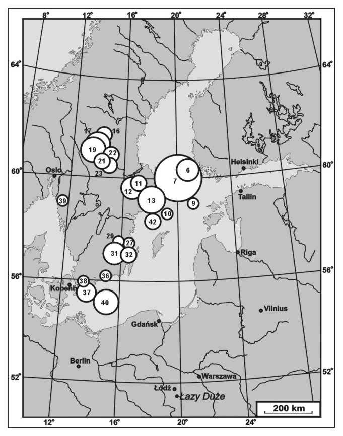 Analiza zespołów eratyków w glinach lodowcowych i ich znaczenie w rekonstrukcji zasięgu lądolodu warciańskiego Rys. 5.