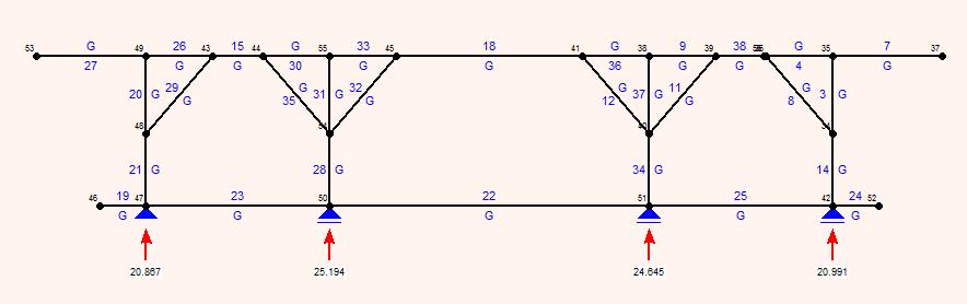 7.3. ciągłe to: od dachu (Rnsp+Rp)- 4,63+ 1,66= 6,29kN/m ciężar płatwi 2x0,14x0,14x4,1 x1,35= 0,22kN/m łączne obciązenie- 6,51kN/m 8.