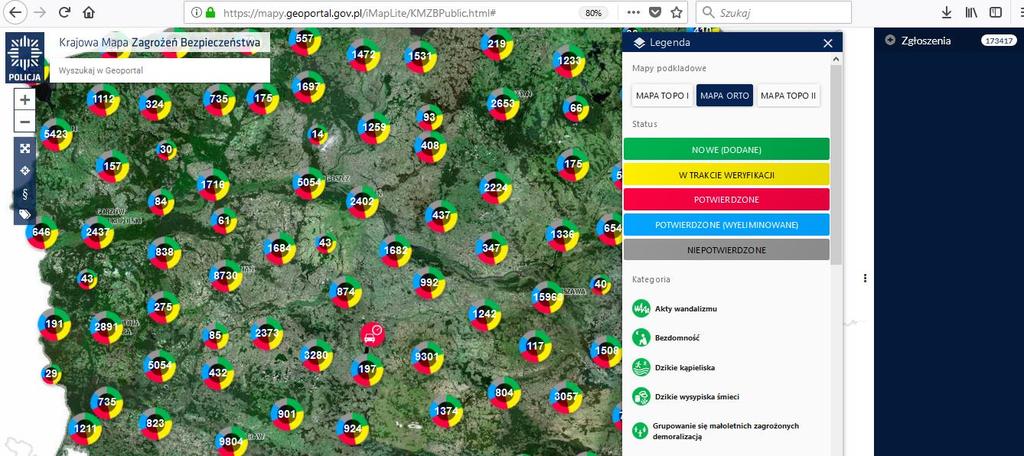 W ciągu do2 dni (o ile zagrożenie nie zostanie uznane z żart lub pomyłkę) kolor zmieni się na żółty co oznacza, że Policja zapoznała się z zagrożeniem i podjęła działania w celu weryfikacji czy w