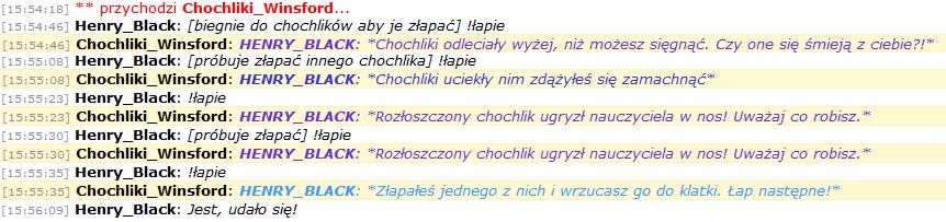 rankingu. Zabawa rozgrywa się na chacie i trwa przez cały czas, chochliki mogą pojawić się na lekcjach czy przy okazji innych wydarzeń i wieczorków. Chochliki też mają swój Nick na Chat!