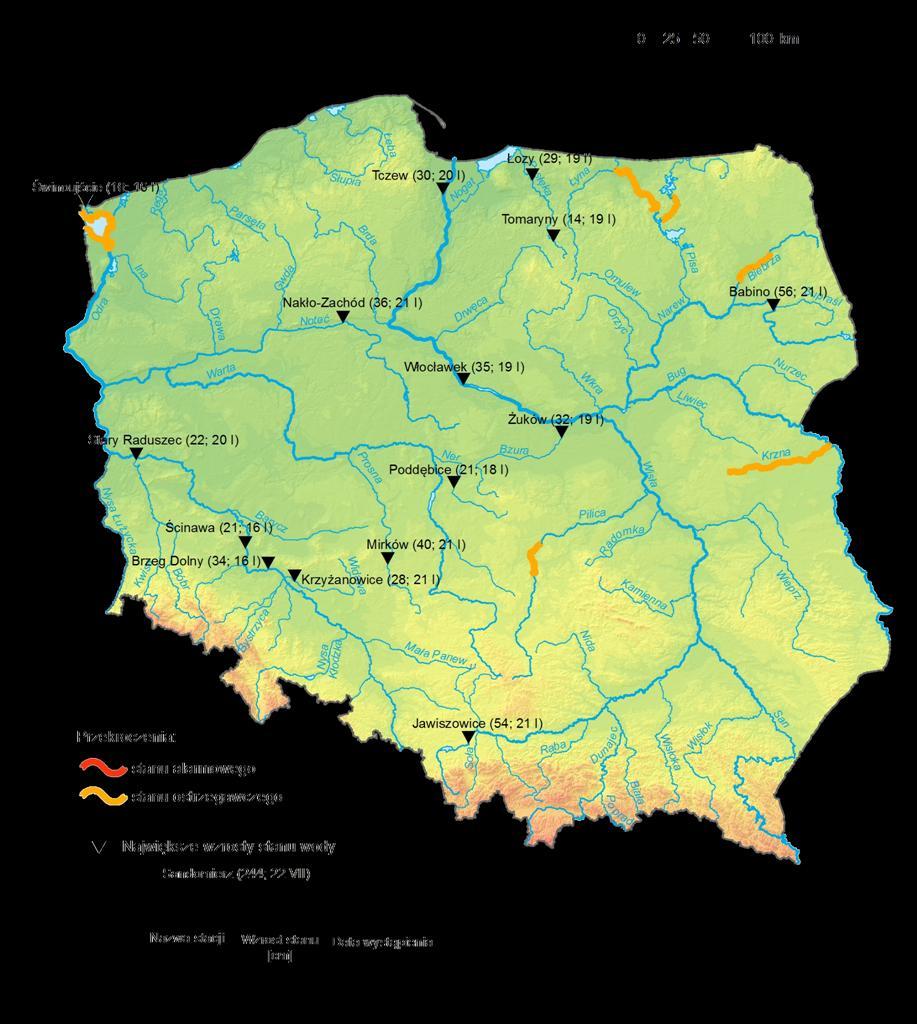 4. Przekroczenia stanów ostrzegawczych i alarmowych oraz najwyższe dobowe wzrosty