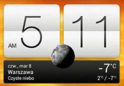 139 Niezbędne aplikacje Niezbędne aplikacje Korzystanie z aplikacji Zegar Informacje na temat widżetu Zegar HTC Widżet Zegar HTC umożliwia wyświetlanie bieżącej daty, godziny i lokalizacji.