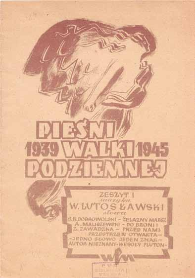Okładka śpiewnika Pieśni walki podziemnej 1939 1945.
