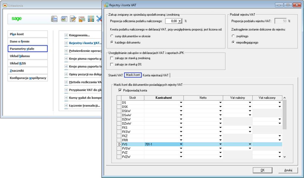 Przechodzimy do Ustawienia -> Parametry sta e -> Rejestry i konta VAT.