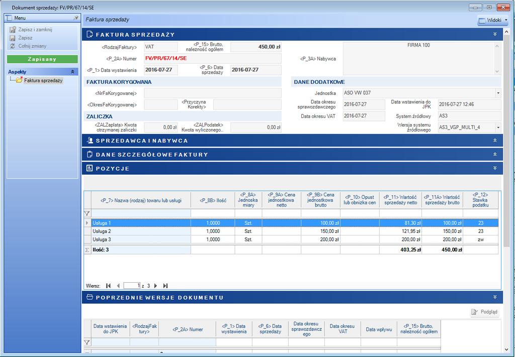 SvJPK» Instrukcja użytkownika» Dokumenty Rysunek 9 3.2.1.