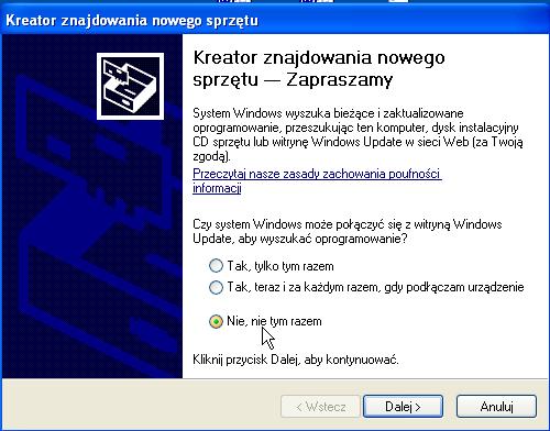 22. Dodatek B Instalacja sterowników Gadget Serial do komunikacji z PC i programem CardoiTEKA w systemie Windows XP (32 bity).