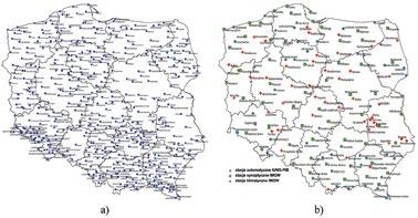 potencjalną wyznaczano na podstawie danych z 151 stacji (rys. 2). Rys. 2. Stacje meteorologiczne w SMSR (stan na 01.06.