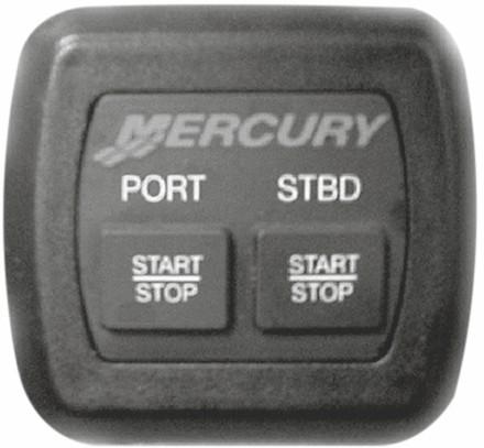 Rozdział 1 - Opis zespołu silnikowego Przycisk Start/Stop w układach dwusilnikowych Przełącznik Start/Stop jest wyposażeniem opcjonalnym. Przełącznik ten pracuje w połączeniu z kluczykiem zapłonu.