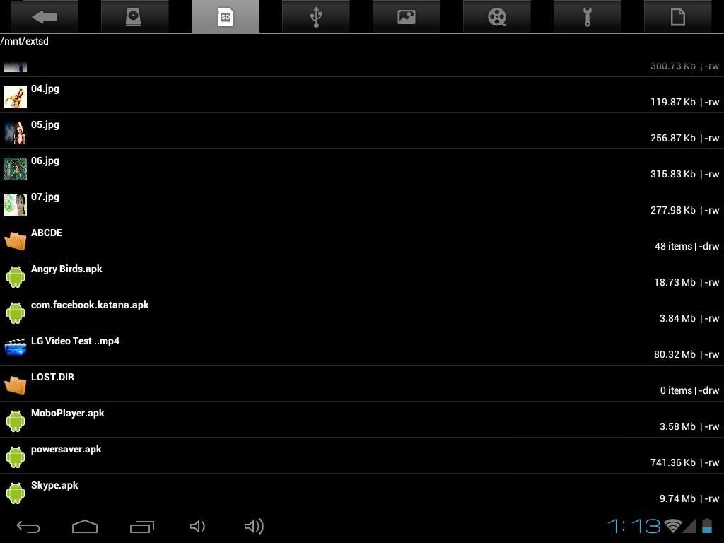 S Tablet so systémom Návod na Nájsť súbory na SD karte, ako v nasledujúcom