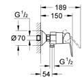 Z-3 bar 27,3/19,8 l/min 310,00 / 381,30 H7 chrom montaż ścienny metalowa dźwignia głowica ceramiczna 46 mm z GRO- HE SilkMove powłoka chromowa z GROHE