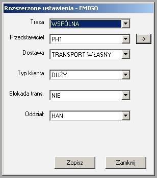 Ustawienia danych kontrahentów/towarów Wype nienie danych w 'ustawieniach dodatkowych' powoduje, e dodatek b dzie uwzgl dnia te pozycje przy eksporcie.