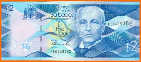 Banknot Barbados 2013 r.