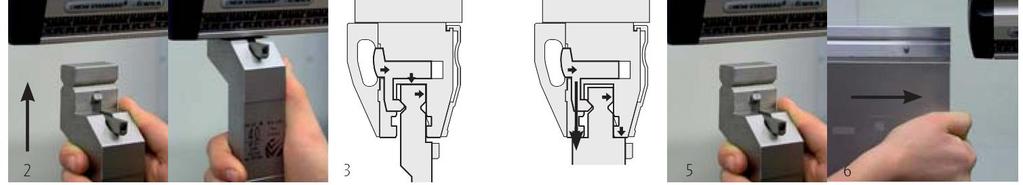 Hydrauliczny zacisk 1. Sprawdzić, czy zaciski są w pozycji poluzowanej. 2. Wsuwanie narzędzi przy pomocy mechanizmu Safety-Click Narzędzia można wsuwać w zacisk pionowo.