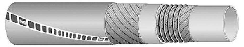POTABLE HARDWALL Biała guma butylowa IIR Oplot syntetyczny, spirala stalowa Pomarańczowa guma syntetyczna Od -40 C do +100 C Wąż ssawno-tłoczny przeznaczony do przesyłu wody pitnej ze statków na