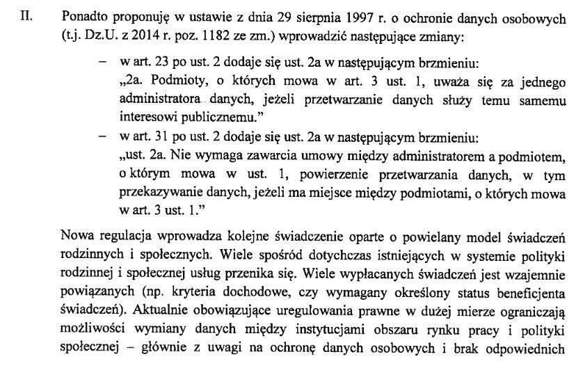 ADO w kontekście 500+ (przyczyna zmian) Pismo Minister Rodziny, Pracy i Polityki