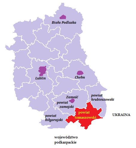 CZĘŚĆ DIAGNOSTYCZNA I. Analiza stanu obecnego gminy Telatyn 1. Uwarunkowania ogólne Gmina Telatyn jest jedną z 13 gmin wchodzących w skład powiatu tomaszowskiego.