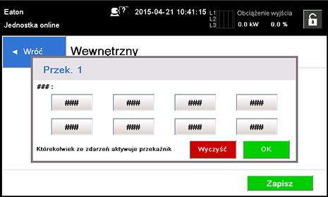 W przypadku wyboru jednej z kart MiniSlots, dostępne są następujące wartości domyślne: Przekaźnik 1: Nr 262 Praca w sieci (świeci wskaźnik LED) Przekaźnik 2: Nr 260 Praca