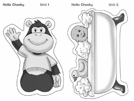 20 Rozdział 1: Hello, Cheeky Monkey! Lekcja 5 Cele nauczania: Odgrywanie treści historyjki za pomocą wypychanki Kluczowe słownictwo i struktury: eyes, ears, mouth, Hello!