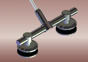 DASZKI SZKLANE PODWIESZANE - KRAUS KDS 80 STAL NIERDZEWNA V2A Podwójne mocowanie odciągów do muru Rura plastikowa 50 x 220mm z 2x otw.