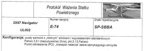 GRS zabezpieczony; obecność paliwa w zbiornikach skrzydłowych samolotu (według wskaźnika elektrycznego pozostało ok. 16 litrów); dokonano również sprawdzenia ciągłości sterowania płatowca.