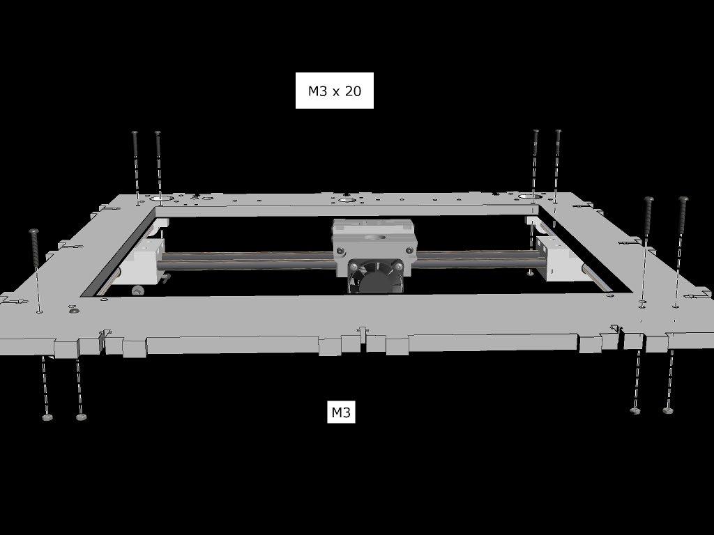 PrintO H2 - Instrukcja Montażu C. Montaż mechaniki Corexy: 1.