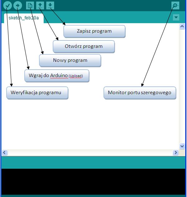 Środowisko Arduino IDE 1.0. Język programowania Arduino oparty jest na Wired i zaimplementowany w C/C++.