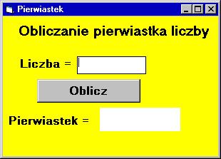 Przykład: utworzyć program do obliczania pierwiastka kwadratowego z wpisanej liczby 17 Kreator GUIDE