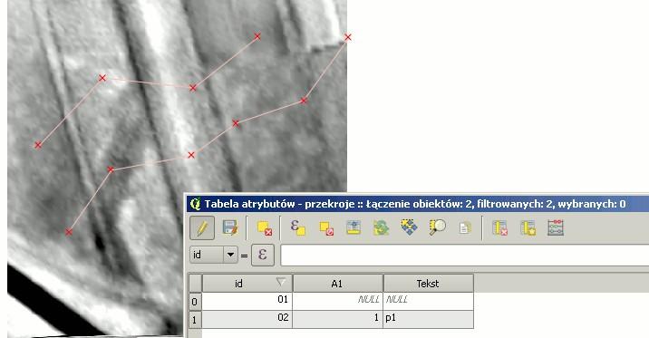 Na następnym rysunku pokazałem tabelę atrybutów. Jest ona dostępna na warstwie pod prawym przyciskiem.