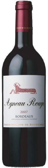 RED WINES France Agneau Rouge wytrawne AOC Bordeaux, by Baron Philippe De Rothschild Wino o lśniącym wiśniowym kolorze. Aromaty dojrzałych jagód.