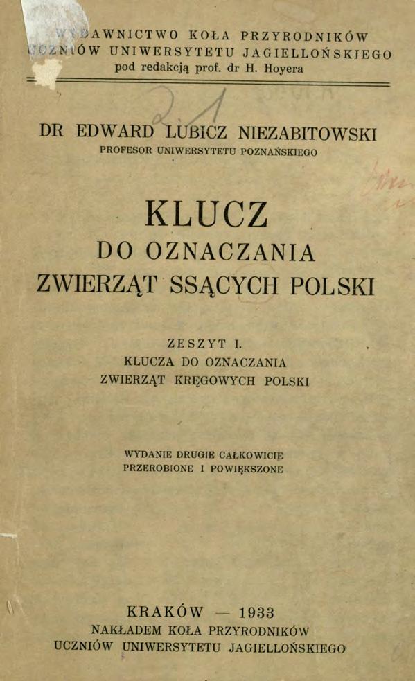 JAWNICTWO KOŁA PRZYRODNIKÓW 1 ' i N l Ó W UNIWERSYTETU JAGIELLOŃSKIEGO pod redakcją prof. dr H.