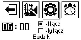 tech 8. BUDZIK Po załączeniu funkcji budzika należy ustawić godzinę alarmu. 9. JĘZYK Funkcja ta pozwala ustawić wersję językową regulatora pokojowego. III.