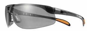 EN 166, EN 170, EN 172 IGNITE 1017083 Lekkie okulary bez oprawek, zauszniki czerwono-srebrne, szara soczewka TSR** Gwarantują pełną niczym nie zakłóconą widoczność w zakresie 180º.