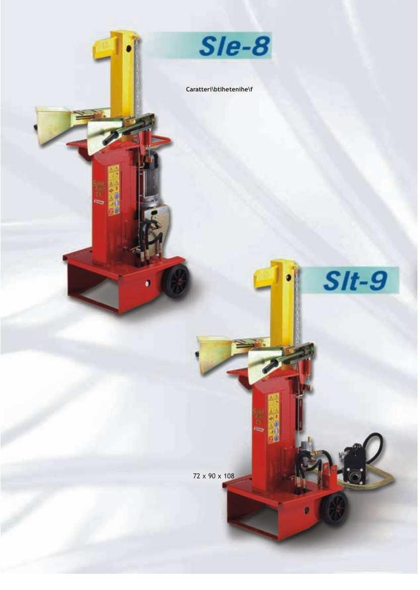 SLE-9 Kod prod. 1002064 elektryczmny 8000 kg 18-60 l/min 58cm 120 kg Wymiary cm 72 x 90 x 108 Silnik elektryczny jednofazowy 220V ( 3 80V w opcji ), pompa najwyższej klasy, przepływ oleju 40 l/min.