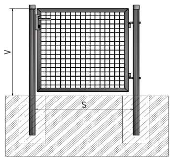 BRAMY I BRAMKI ECO JEDNOSKRZYDŁOWA BRAMKA ECO Słupek: Rama bramy : Wypełnienie: Wykończenie: Rurka (CYNK+PCV) ø60x2 mm jakl 40x40x1,30 mm zgrzewany profil 50x50x4mm CYNK + PCV (RAL6005) DWÓCH