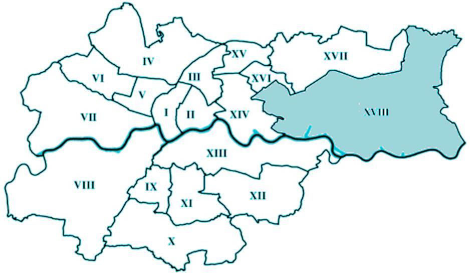5.18. Nowa Huta Dzielnica XVIII Dzielnica Nowa Huta usytuowana jest w zachodniej części miasta Krakowa, jej powierzchnia wynosi 6 540,99 ha 48, a liczba stałych mieszkańców to 53 120 49.