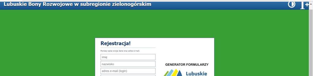 Strona logowania 1. Rejestracja nowego użytkownika W celu założenia nowego konta należy otworzyć link https://psf.region.zgora.