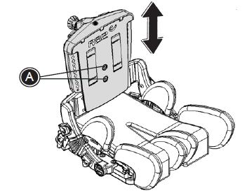 Regulacja wysokości oparcia Poluzować śruby (A) i (B), aby