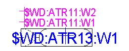 ATR13 = $C.$OZNACZ (oznaczenie kabla) ATR11 = $W.