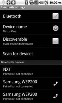 14.1. Przegl d mo liwo ci Bluetooth w systemie Android 411 Uwaga W przedstawionych tu przyk adach urz dzenie Android jest podstawowym, a kontroler LEGO Mindstorm NXT podrz dnym urz dzeniem Bluetooth.